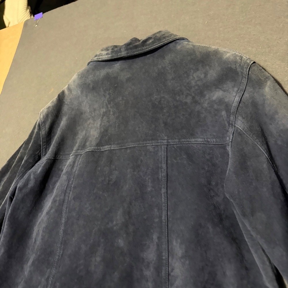Fleet Street Suede Jacket Mens Size S Navy Blue - Picture 9 of 11